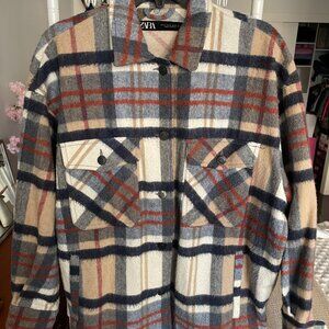 Zara wool blend plaid jacket